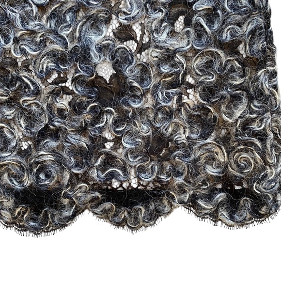 Michael Kors Italian Dress Wool Swirls Over Black Lace Silk Lining Leather Upper - Picture 5 of 14
